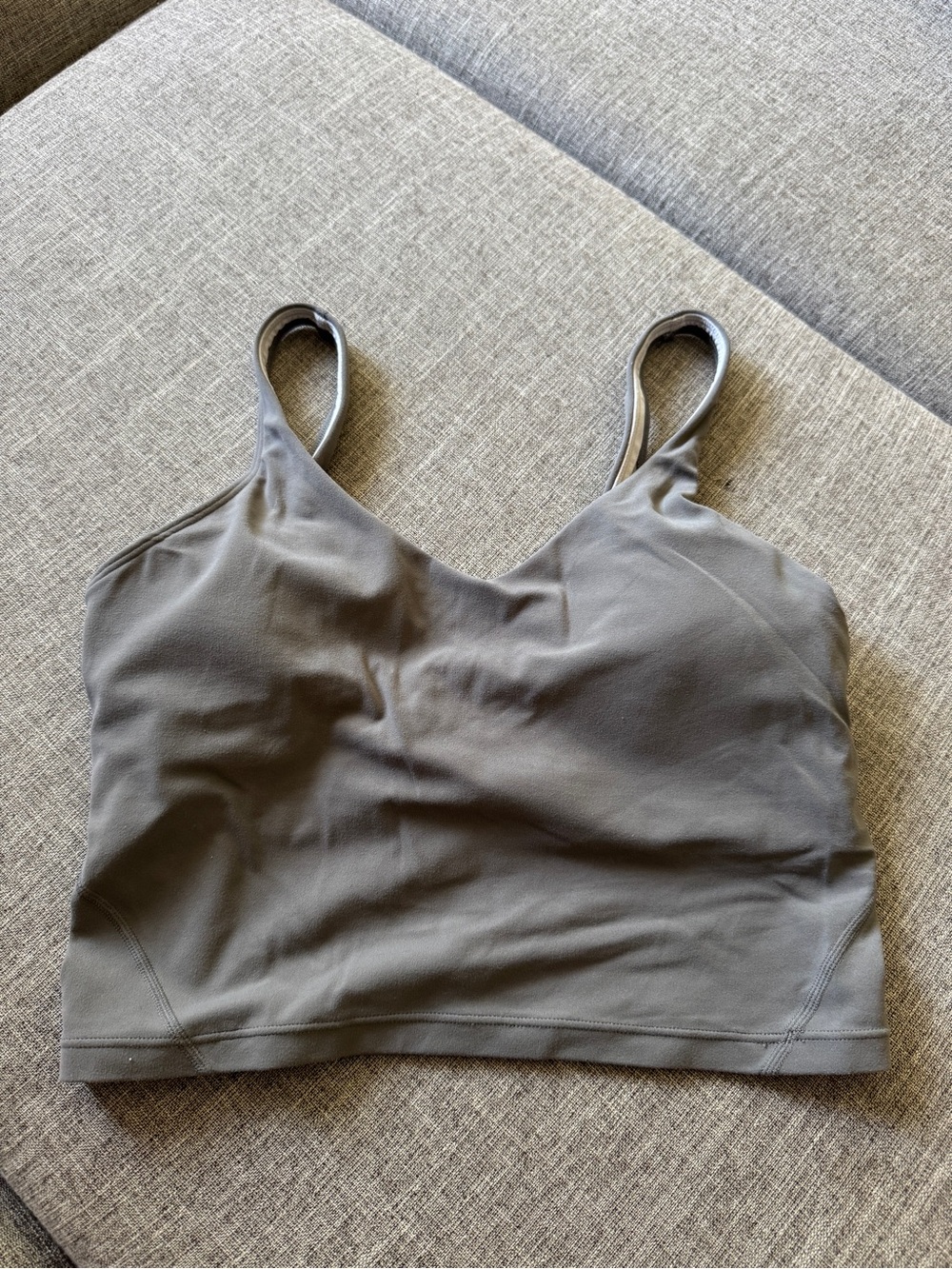 Cropped V-Neck Tank Top in Grey — Lightweight Women's Layering Tank